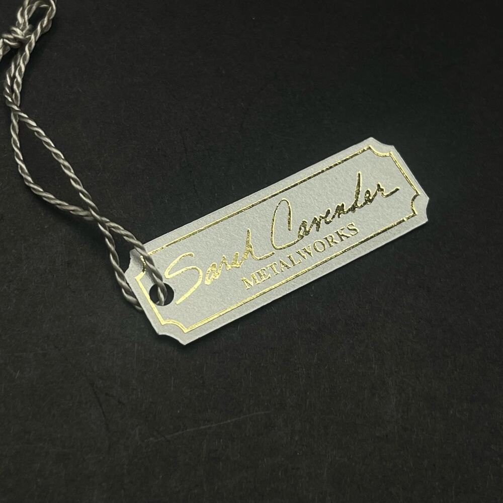 Sarah Cavender Metalworks Gold Tone Mesh Choker 15.5" Necklace Paper Tag Alabama - Picture 6 of 8